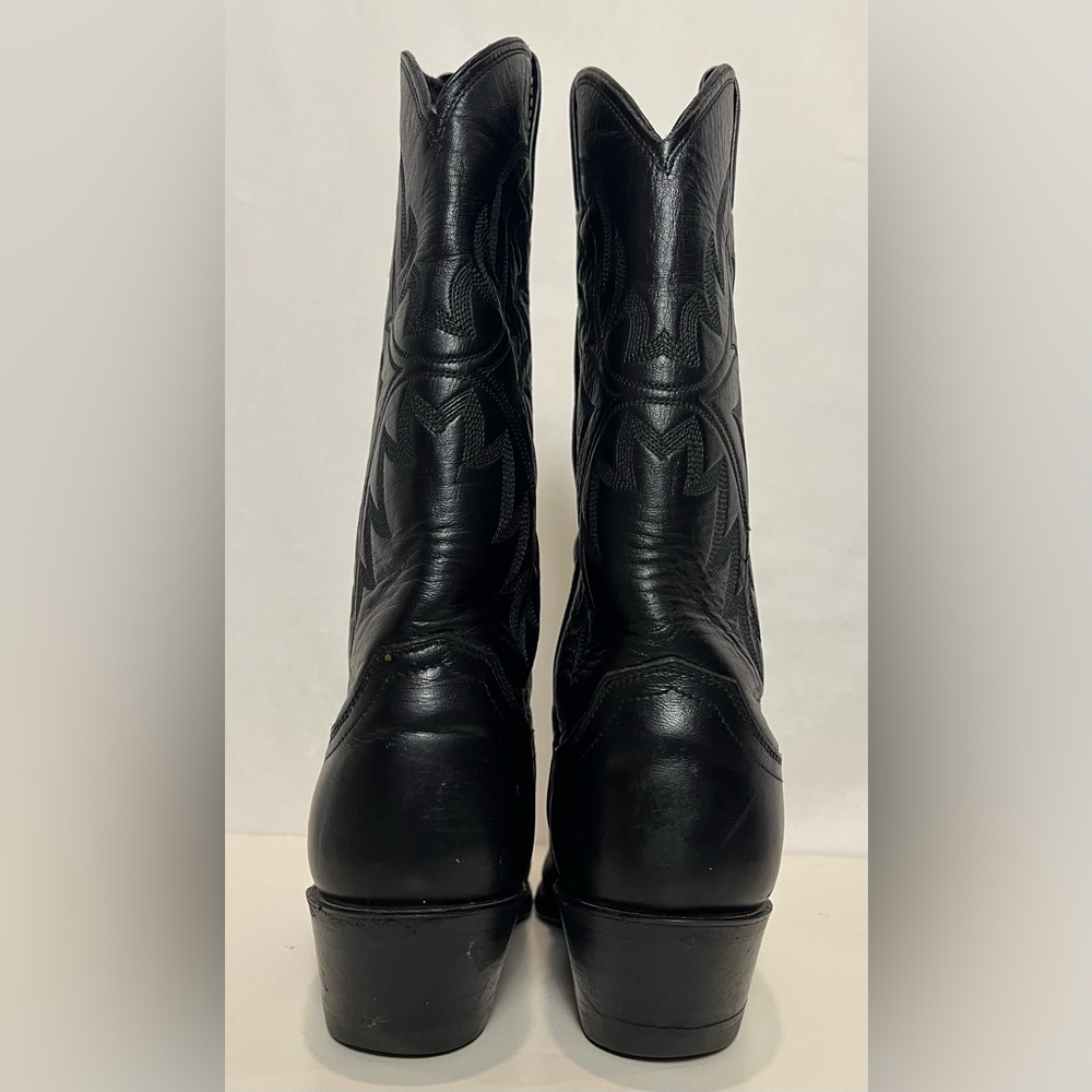 Women’s Justin Western Leather Cowboy Boots with Pointy Toes - Black - Sz 6B - Picture 4 of 9